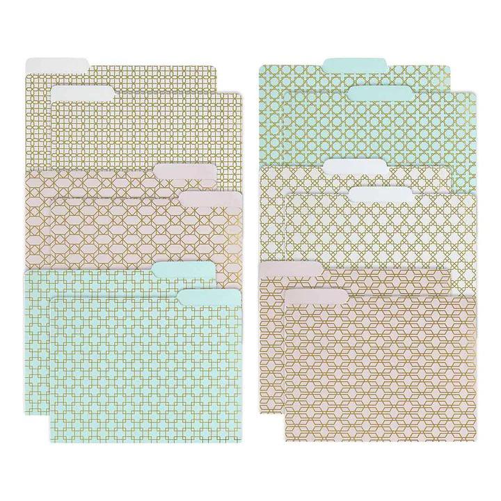 Glam File Folders (Pink, Aqua, Cream)