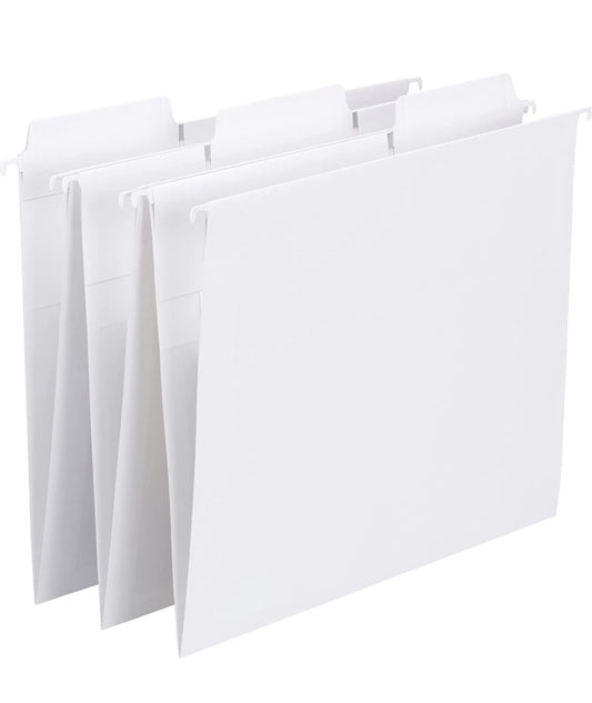 5 White Hanging File Folders Letter Size