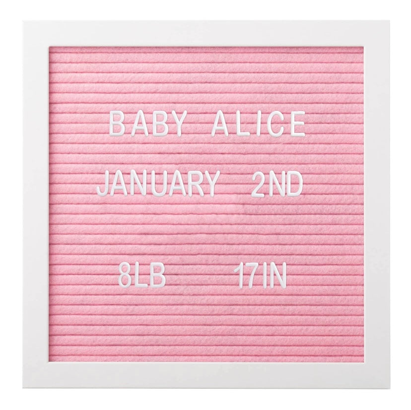 Felt 10x10” Letterboard Set, Pink